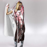 Polynesia Romantic Valentine Hooded Blanket Sea Turtle Couple With Red Gradient Plumeria LT05 - Polynesian Pride