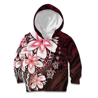 Polynesia Romantic Valentine Kid Hoodie Sea Turtle Couple With Red Gradient Plumeria LT05 Hoodie Red - Polynesian Pride