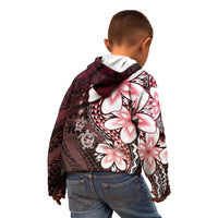 Polynesia Romantic Valentine Kid Hoodie Sea Turtle Couple With Red Gradient Plumeria LT05 - Polynesian Pride