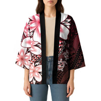 Polynesia Romantic Valentine Kimono Sea Turtle Couple With Red Gradient Plumeria LT05 - Polynesian Pride