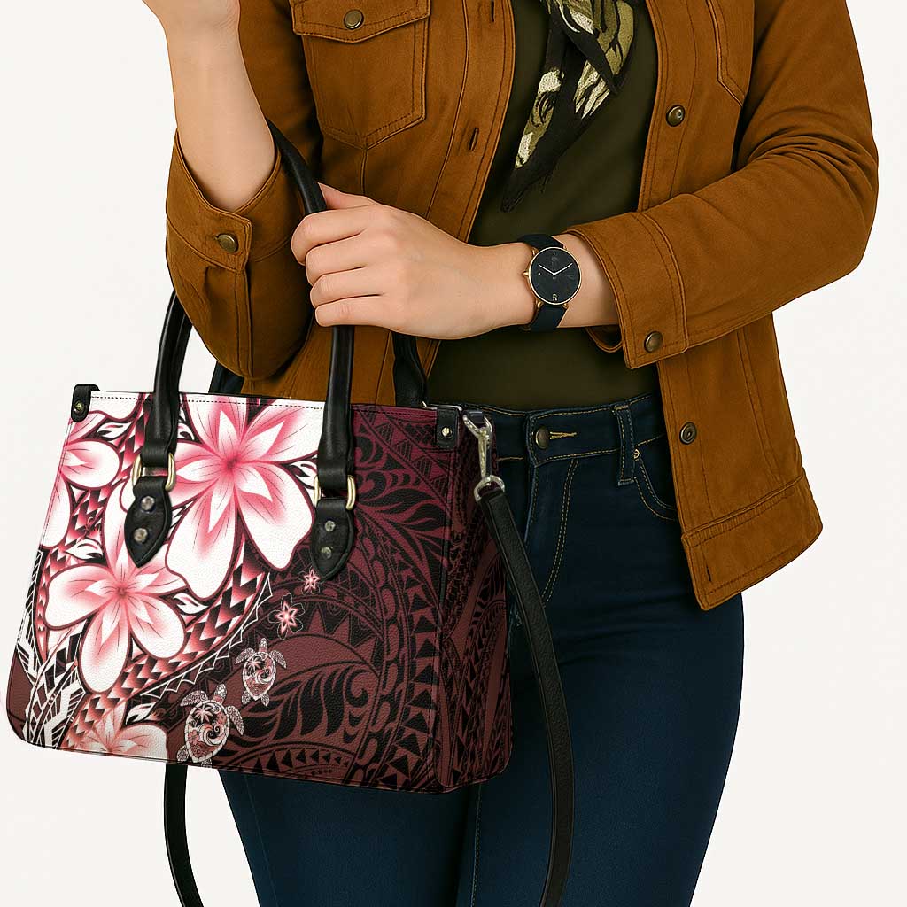 Polynesia Romantic Valentine Leather Bag Sea Turtle Couple With Red Gradient Plumeria LT05 - Polynesian Pride