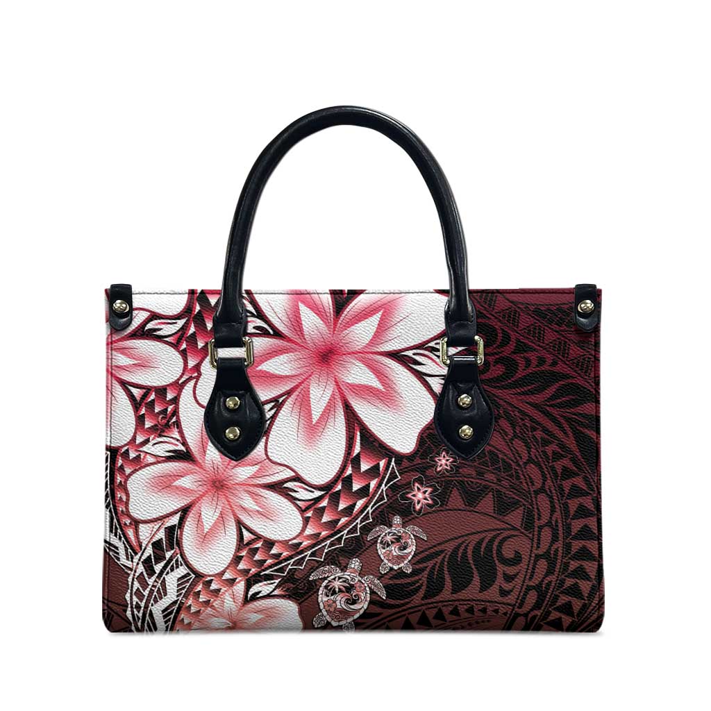 Polynesia Romantic Valentine Leather Bag Sea Turtle Couple With Red Gradient Plumeria LT05 - Polynesian Pride