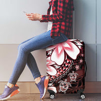 Polynesia Romantic Valentine Luggage Cover Sea Turtle Couple With Red Gradient Plumeria LT05 - Polynesian Pride