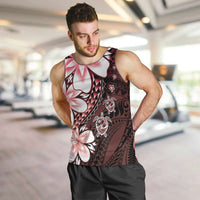 Polynesia Romantic Valentine Men Tank Top Sea Turtle Couple With Red Gradient Plumeria LT05 Red - Polynesian Pride