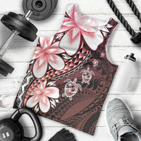 Polynesia Romantic Valentine Men Tank Top Sea Turtle Couple With Red Gradient Plumeria LT05 - Polynesian Pride
