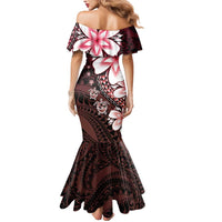 Polynesia Romantic Valentine Mermaid Dress Sea Turtle Couple With Red Gradient Plumeria LT05 - Polynesian Pride