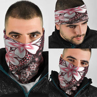 Polynesia Romantic Valentine Neck Gaiter Sea Turtle Couple With Red Gradient Plumeria LT05 - Polynesian Pride