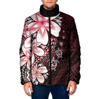 Polynesia Romantic Valentine Padded Jacket Sea Turtle Couple With Red Gradient Plumeria LT05 Men Red - Polynesian Pride