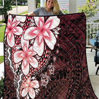 Polynesia Romantic Valentine Quilt Sea Turtle Couple With Red Gradient Plumeria LT05 Red - Polynesian Pride
