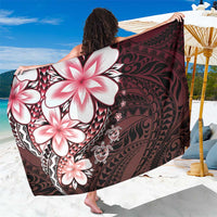 Polynesia Romantic Valentine Sarong Sea Turtle Couple With Red Gradient Plumeria LT05 One Size 44 x 66 inches Red - Polynesian Pride