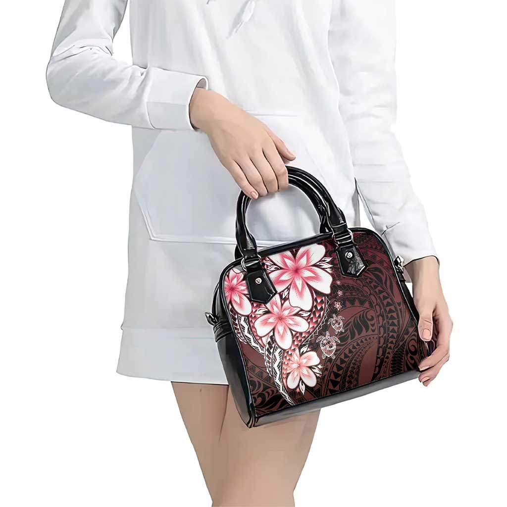 Polynesia Romantic Valentine Shoulder Handbag Sea Turtle Couple With Red Gradient Plumeria LT05 - Polynesian Pride