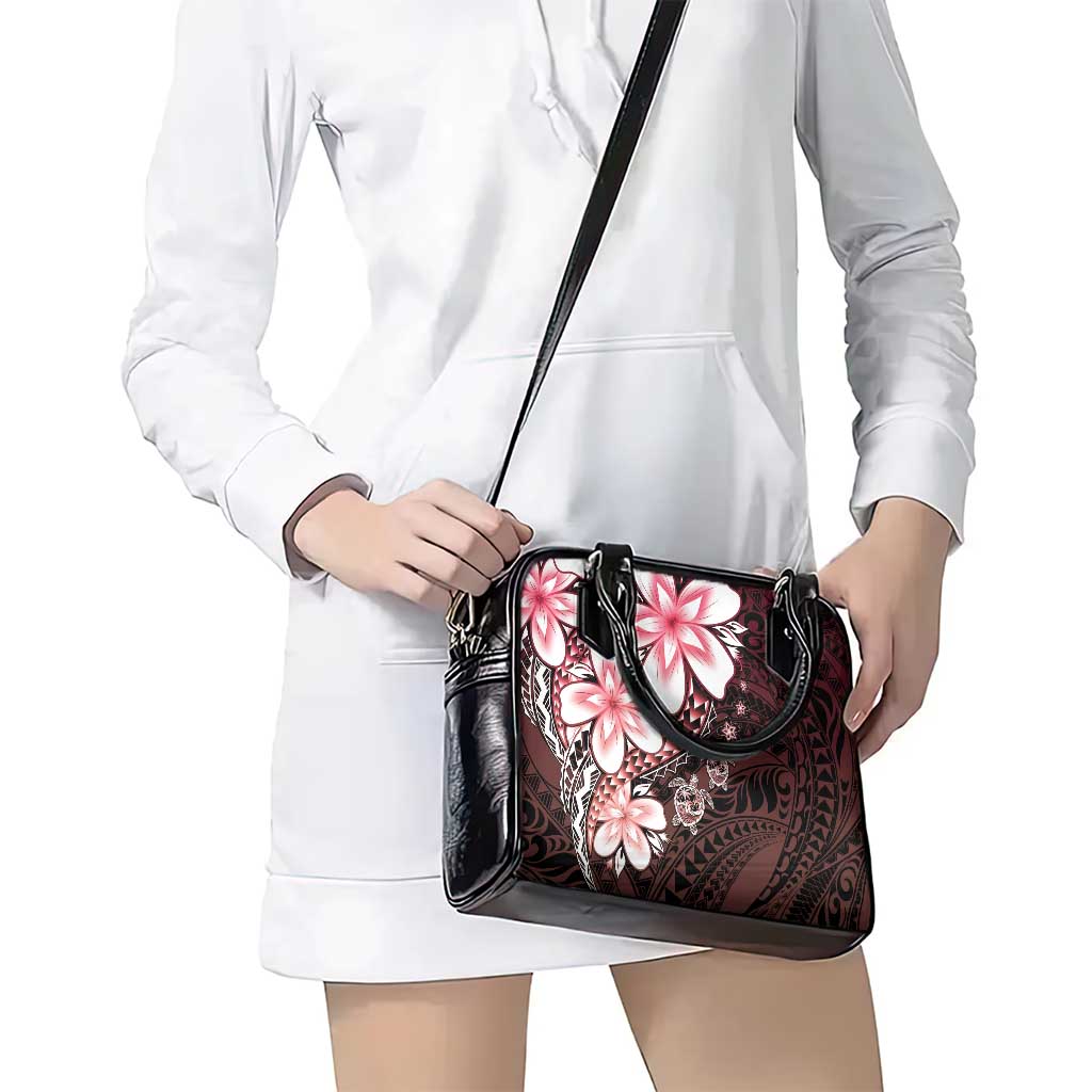 Polynesia Romantic Valentine Shoulder Handbag Sea Turtle Couple With Red Gradient Plumeria LT05 - Polynesian Pride