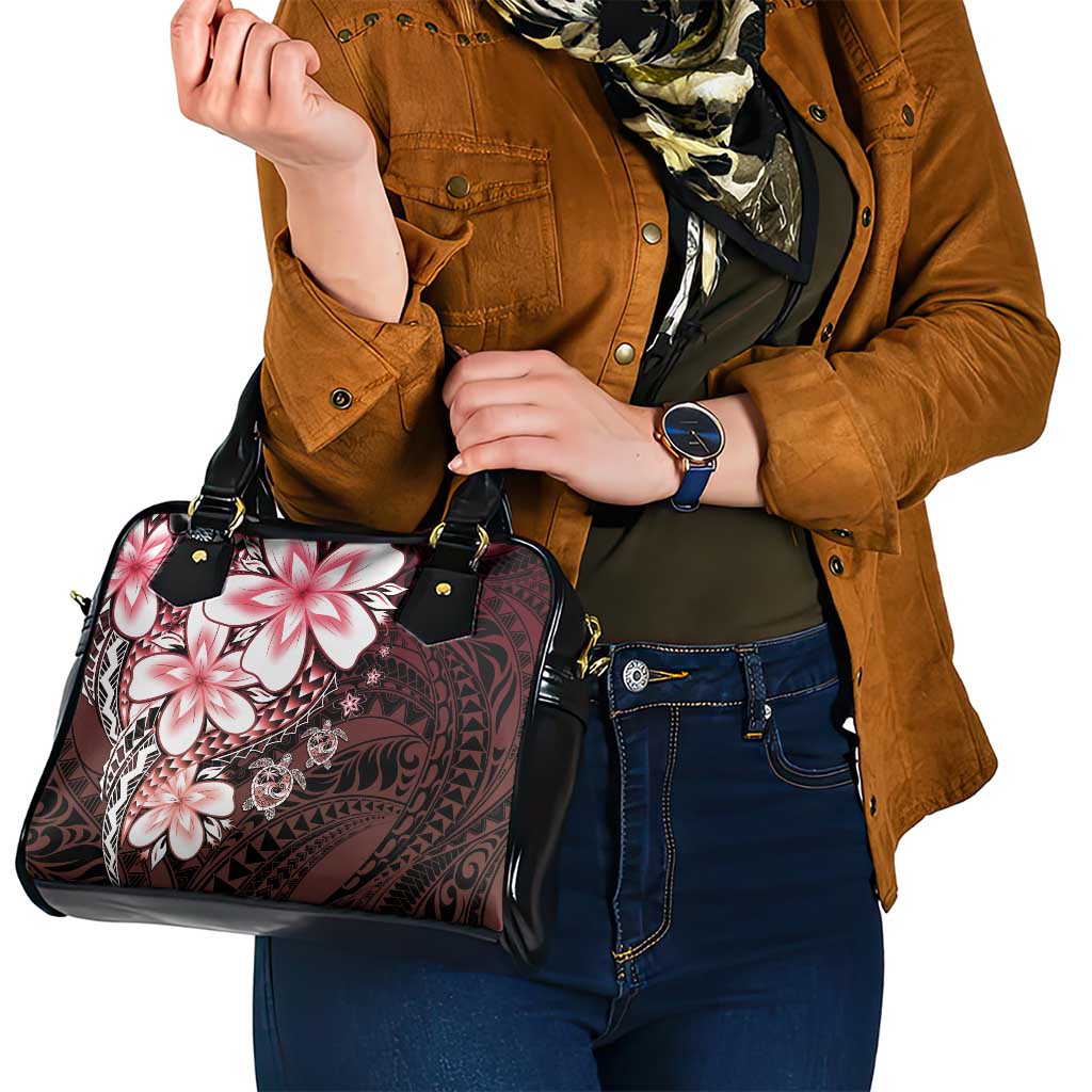 Polynesia Romantic Valentine Shoulder Handbag Sea Turtle Couple With Red Gradient Plumeria LT05 - Polynesian Pride