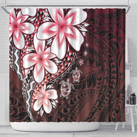 Polynesia Romantic Valentine Shower Curtain Sea Turtle Couple With Red Gradient Plumeria LT05 - Polynesian Pride