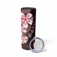 Polynesia Romantic Valentine Skinny Tumbler Sea Turtle Couple With Red Gradient Plumeria