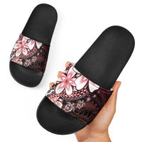 Polynesia Romantic Valentine Slide Sandals Sea Turtle Couple With Red Gradient Plumeria LT05 - Polynesian Pride