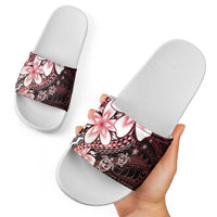 Polynesia Romantic Valentine Slide Sandals Sea Turtle Couple With Red Gradient Plumeria LT05 - Polynesian Pride