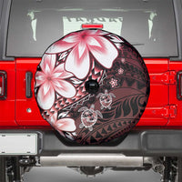 Polynesia Romantic Valentine Spare Tire Cover Sea Turtle Couple With Red Gradient Plumeria LT05 - Polynesian Pride