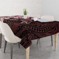 Polynesia Romantic Valentine Tablecloth Sea Turtle Couple With Red Gradient Plumeria LT05 - Polynesian Pride