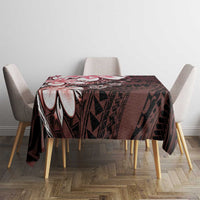 Polynesia Romantic Valentine Tablecloth Sea Turtle Couple With Red Gradient Plumeria LT05 - Polynesian Pride