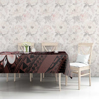 Polynesia Romantic Valentine Tablecloth Sea Turtle Couple With Red Gradient Plumeria LT05 - Polynesian Pride