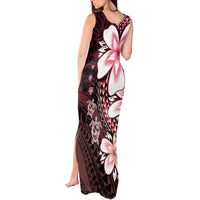 Polynesia Romantic Valentine Tank Maxi Dress Sea Turtle Couple With Red Gradient Plumeria LT05 - Polynesian Pride