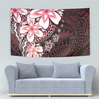 Polynesia Romantic Valentine Tapestry Sea Turtle Couple With Red Gradient Plumeria LT05 - Polynesian Pride