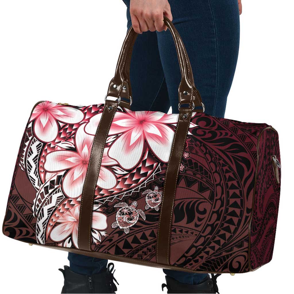 Polynesia Romantic Valentine Travel Bag Sea Turtle Couple With Red Gradient Plumeria LT05 - Polynesian Pride
