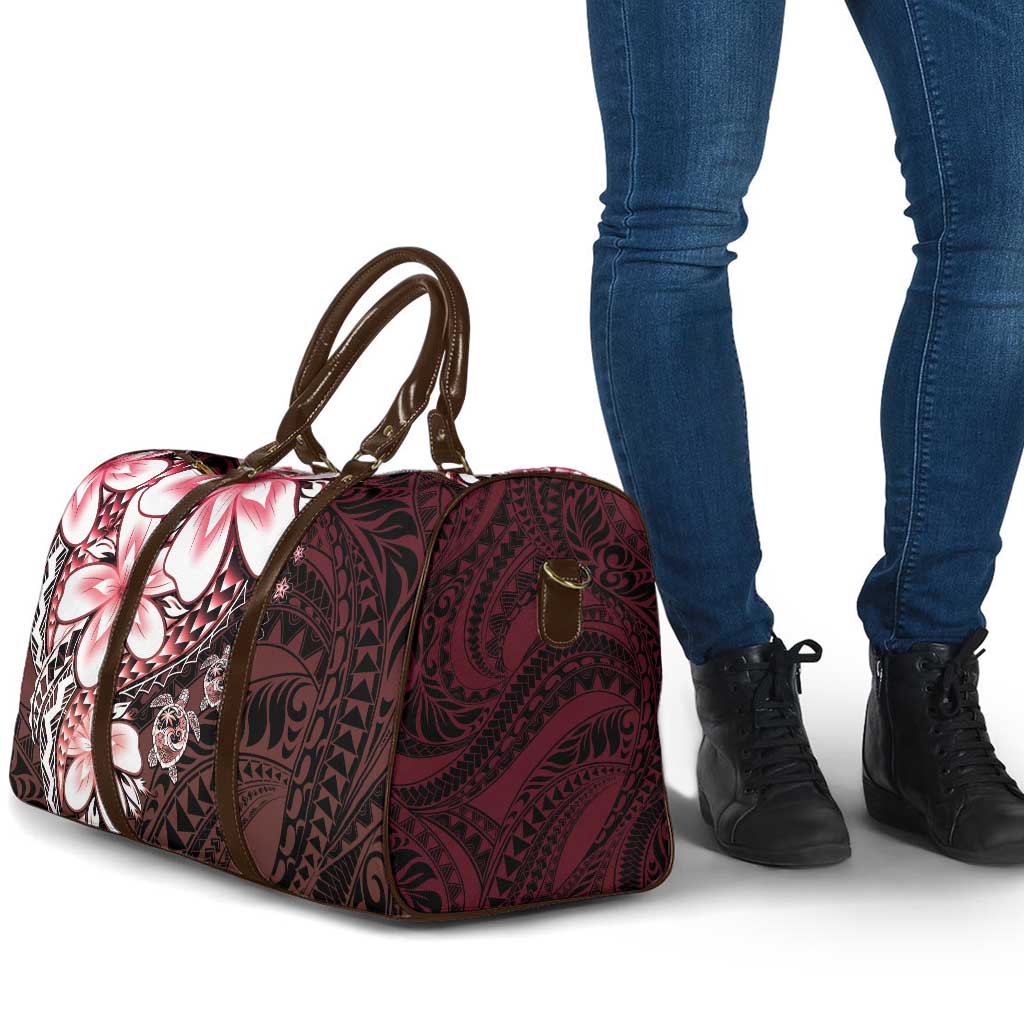 Polynesia Romantic Valentine Travel Bag Sea Turtle Couple With Red Gradient Plumeria LT05 - Polynesian Pride