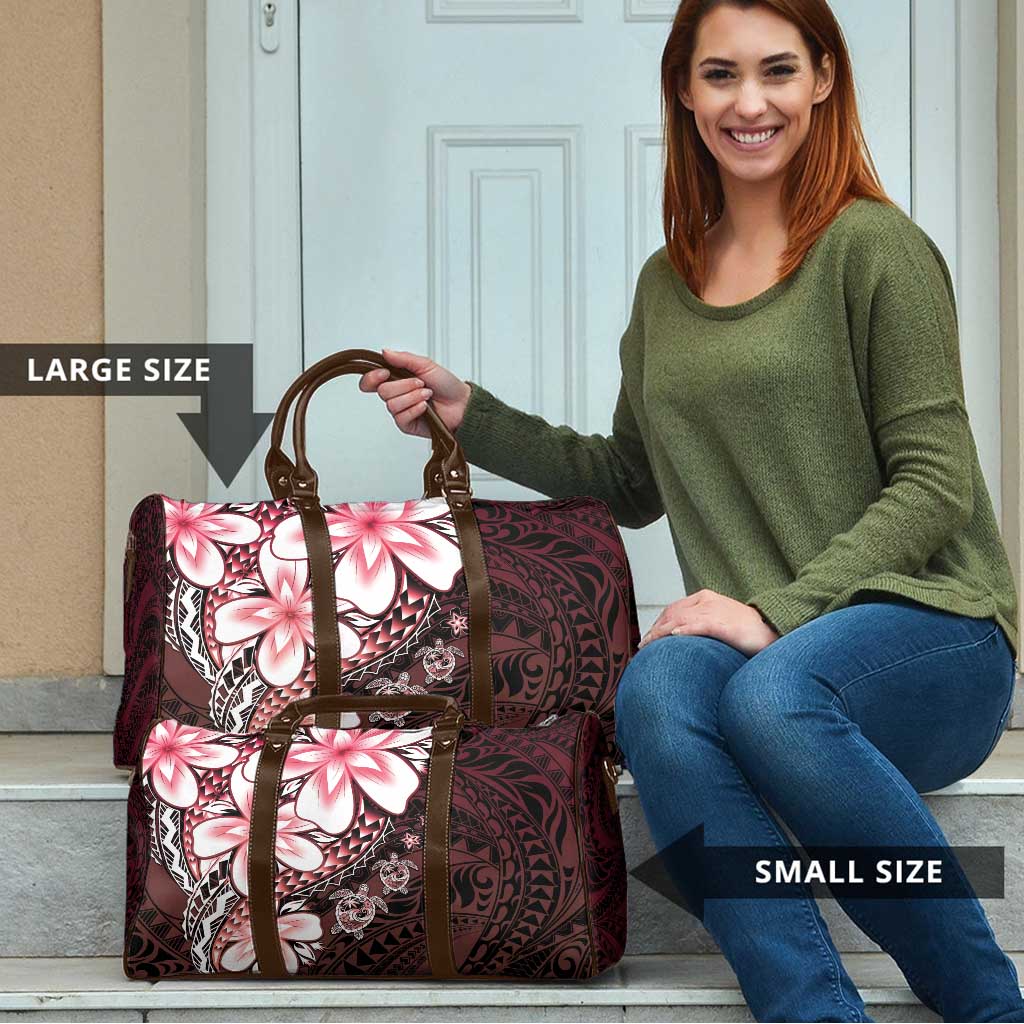 Polynesia Romantic Valentine Travel Bag Sea Turtle Couple With Red Gradient Plumeria LT05 - Polynesian Pride