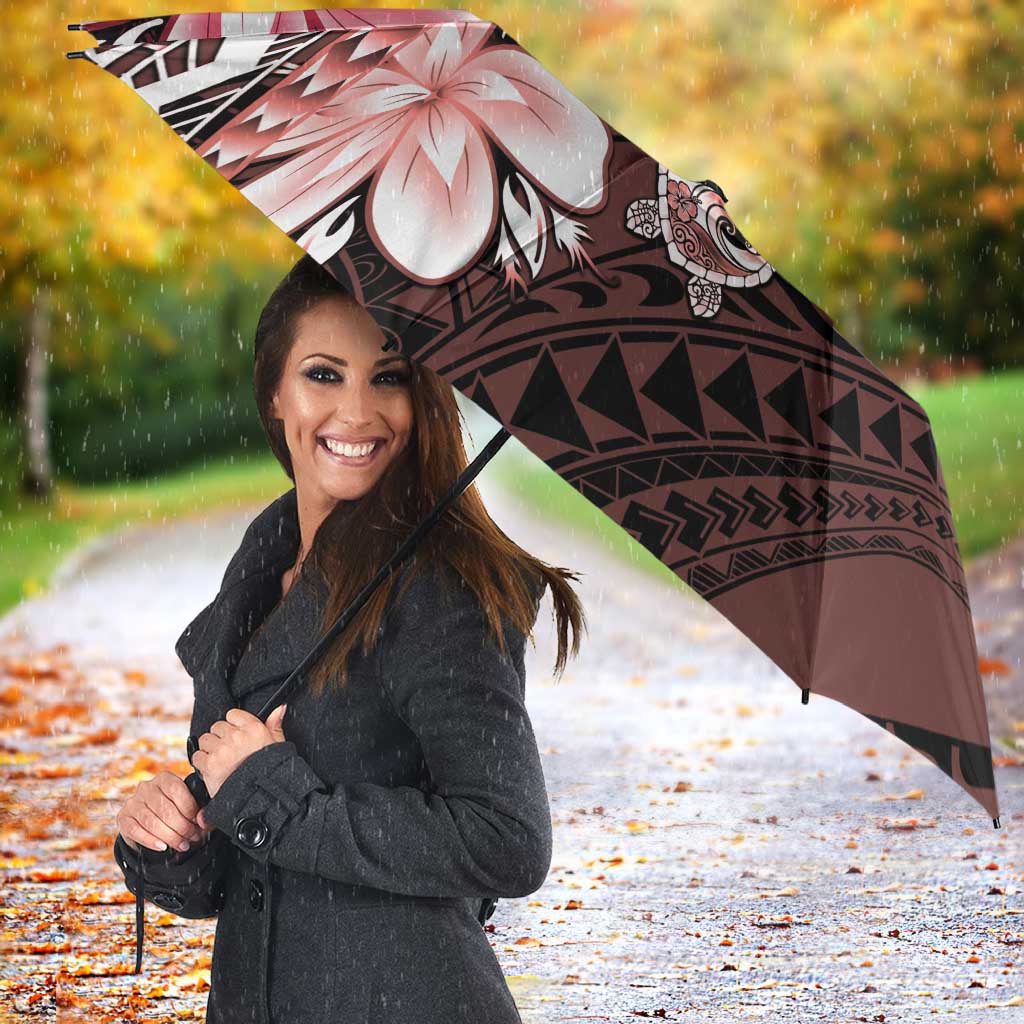Polynesia Romantic Valentine Umbrella Sea Turtle Couple With Red Gradient Plumeria LT05 - Polynesian Pride