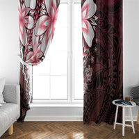 Polynesia Romantic Valentine Window Curtain Sea Turtle Couple With Red Gradient Plumeria LT05 - Polynesian Pride