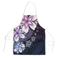 Polynesia Romantic Valentine Apron Sea Turtle Couple With Purple Gradient Plumeria LT05 Purple - Polynesian Pride