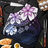 Polynesia Romantic Valentine Apron Sea Turtle Couple With Purple Gradient Plumeria LT05 Purple - Polynesian Pride