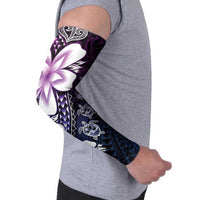 Polynesia Romantic Valentine Arm Sleeves Sea Turtle Couple With Purple Gradient Plumeria LT05 - Polynesian Pride