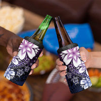 Polynesia Romantic Valentine 4 in 1 Can Cooler Tumbler Sea Turtle Couple With Purple Gradient Plumeria LT05 - Polynesian Pride