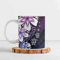 Polynesia Romantic Valentine Ceramic Mug Sea Turtle Couple With Purple Gradient Plumeria LT05 Purple - Polynesian Pride