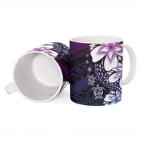 Polynesia Romantic Valentine Ceramic Mug Sea Turtle Couple With Purple Gradient Plumeria LT05 - Polynesian Pride
