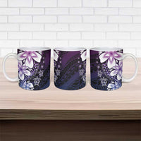 Polynesia Romantic Valentine Ceramic Mug Sea Turtle Couple With Purple Gradient Plumeria LT05 - Polynesian Pride