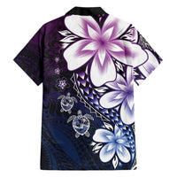 Polynesia Romantic Valentine Family Matching Tank Maxi Dress and Hawaiian Shirt Sea Turtle Couple With Purple Gradient Plumeria
