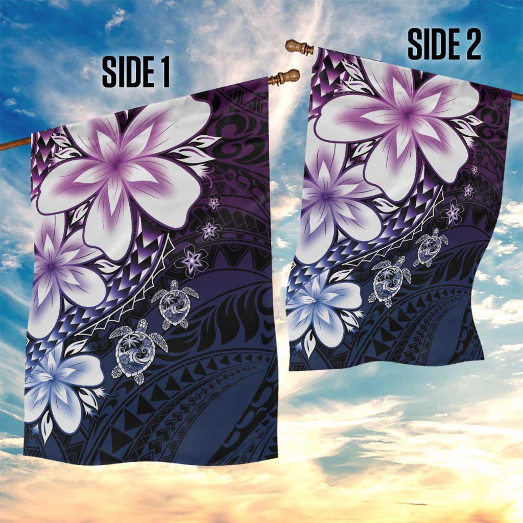 Polynesia Romantic Valentine Garden Flag Sea Turtle Couple With Purple Gradient Plumeria LT05 - Polynesian Pride