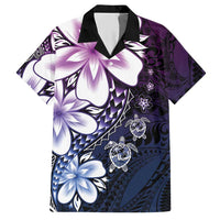 Polynesia Romantic Valentine Hawaiian Shirt Sea Turtle Couple With Purple Gradient Plumeria LT05 Purple - Polynesian Pride