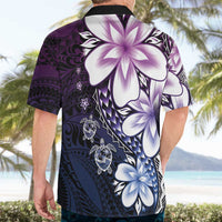 Polynesia Romantic Valentine Hawaiian Shirt Sea Turtle Couple With Purple Gradient Plumeria LT05 - Polynesian Pride