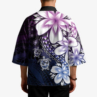 Polynesia Romantic Valentine Kimono Sea Turtle Couple With Purple Gradient Plumeria LT05 - Polynesian Pride