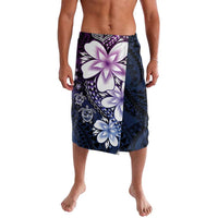 Polynesia Romantic Valentine Lavalava Sea Turtle Couple With Purple Gradient Plumeria LT05 Purple - Polynesian Pride
