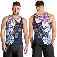 Polynesia Romantic Valentine Men Tank Top Sea Turtle Couple With Purple Gradient Plumeria LT05 - Polynesian Pride
