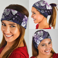 Polynesia Romantic Valentine Neck Gaiter Sea Turtle Couple With Purple Gradient Plumeria LT05 - Polynesian Pride