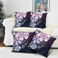 Polynesia Romantic Valentine Pillow Cover Sea Turtle Couple With Purple Gradient Plumeria LT05 - Polynesian Pride