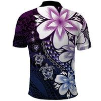 Polynesia Romantic Valentine Polo Shirt Sea Turtle Couple With Purple Gradient Plumeria LT05 - Polynesian Pride