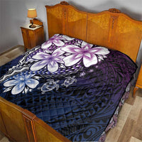 Polynesia Romantic Valentine Quilt Sea Turtle Couple With Purple Gradient Plumeria LT05 - Polynesian Pride